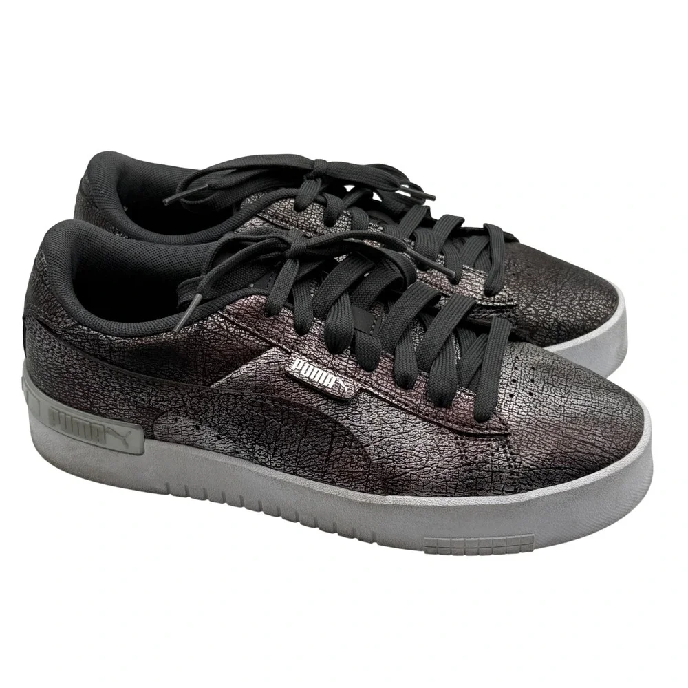 Puma‎ Cali Star Metallic Sneakers 7 Gunmetal Grey Cyberpunk Grunge Platform